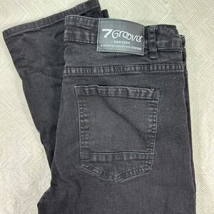 7 Groove Jeans Mens 32x31 Slim Pants Black Stretch Denim 5 Pocket Luxury Comfort